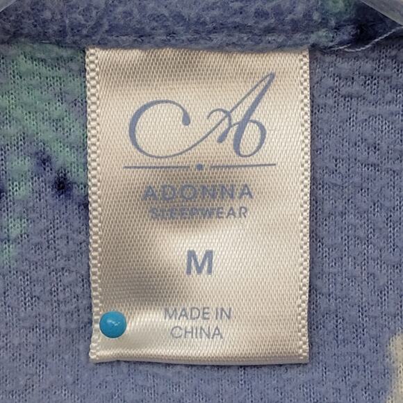 Adonna Sleepwear Pajama Set Size Medium Light Blue Long Sleeve - Picture 7 of 9